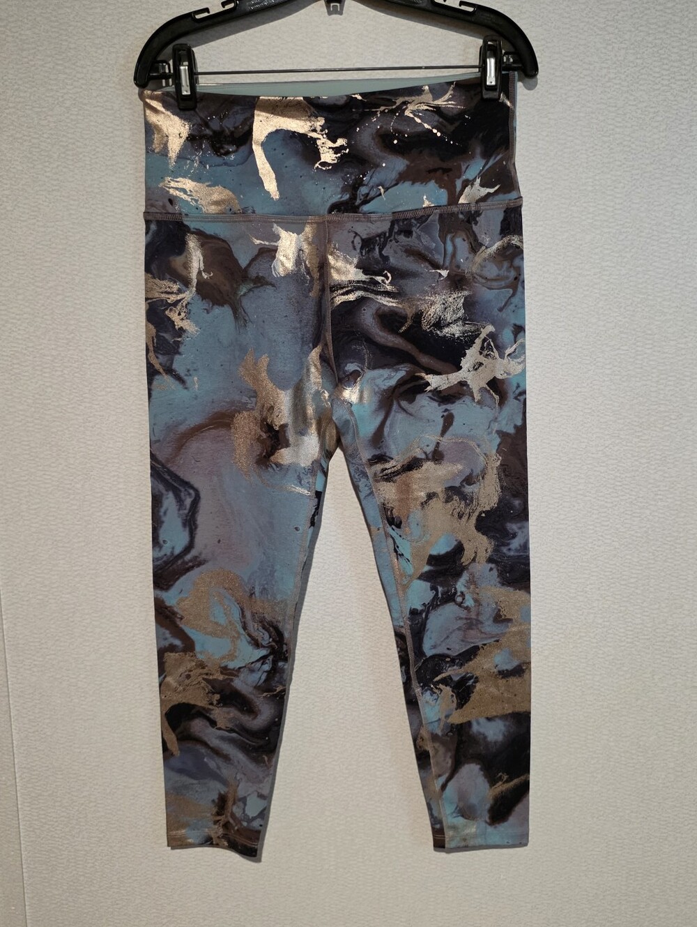 Beyond Yoga High Waisted Midi Leggings Marble Swirl Metallic Xtra Large